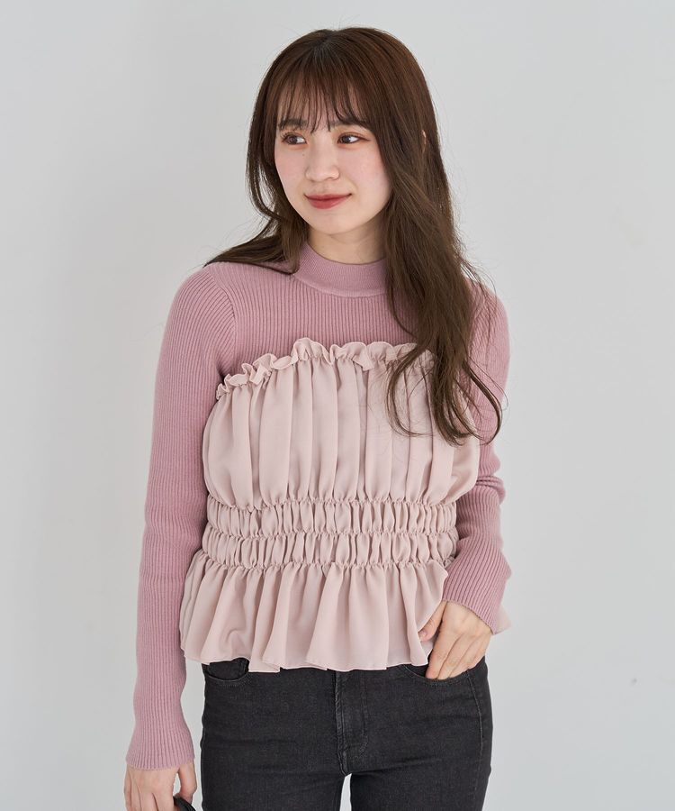 Green Parks「・swing by ビスチェレイヤーハイネックニット」|ニット・セーター|