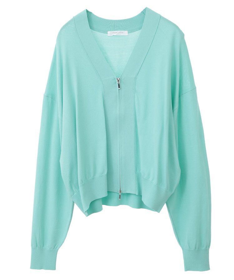 Green Parks「フロントZIPニットカーディガン」|カーディガン|