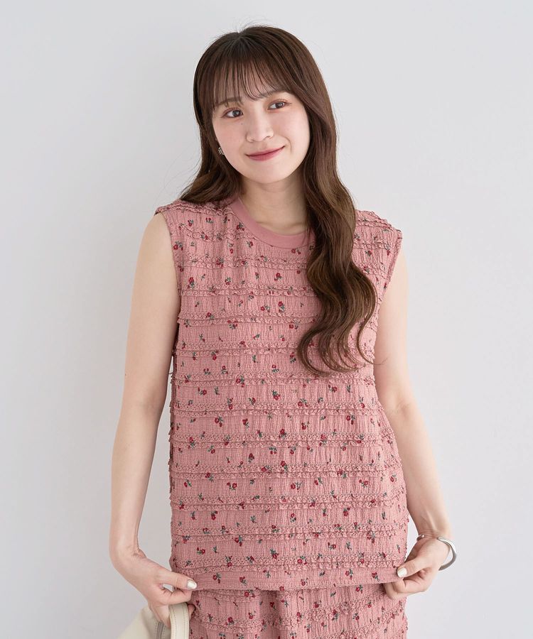 Green Parks「・SUGAR SPOON コバナレースフリルノースリーブ」|Tシャツ・カットソー|Dark pink