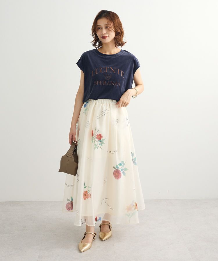 Green Parks「ベロアロゴフレンチスリーブチュニック」|チュニック|