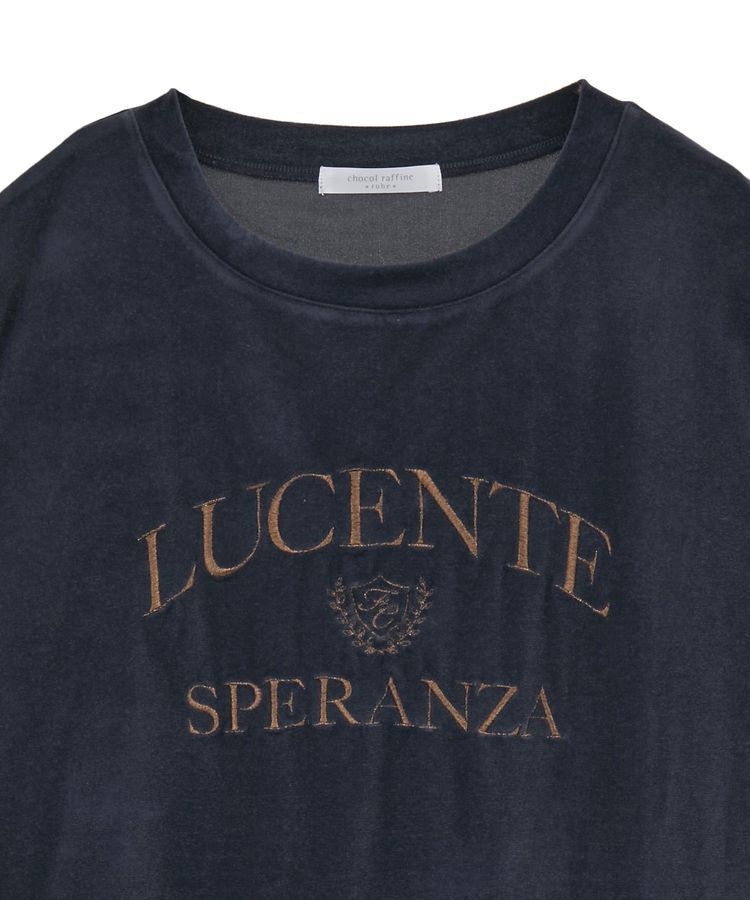 Green Parks「ベロアロゴフレンチスリーブチュニック」|チュニック|