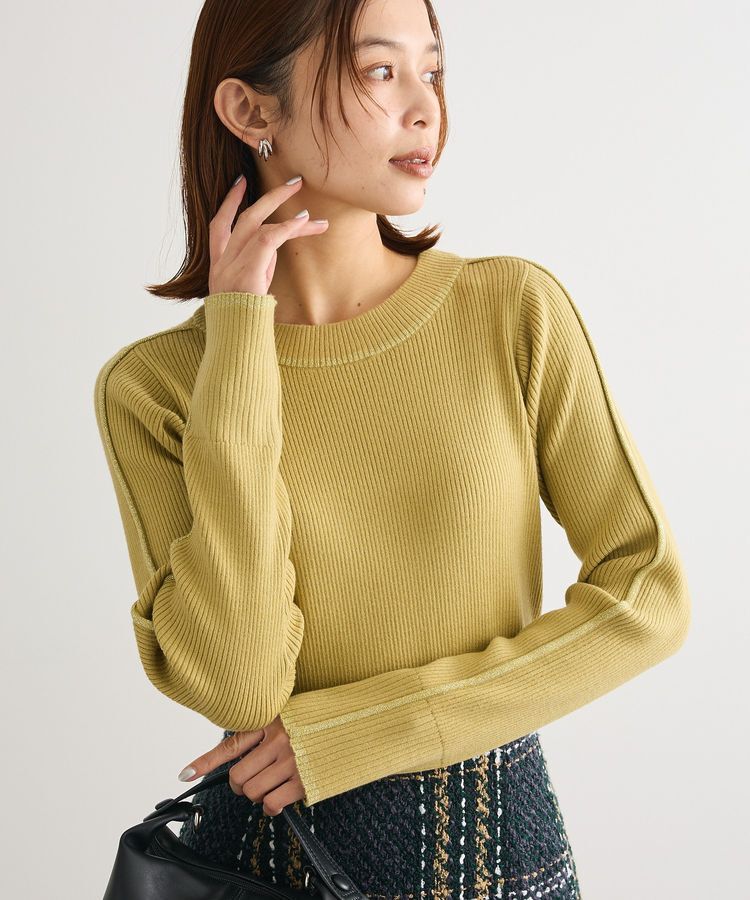 Green Parks「ラメライン入りリブニットプルオーバー」|ニット・セーター|