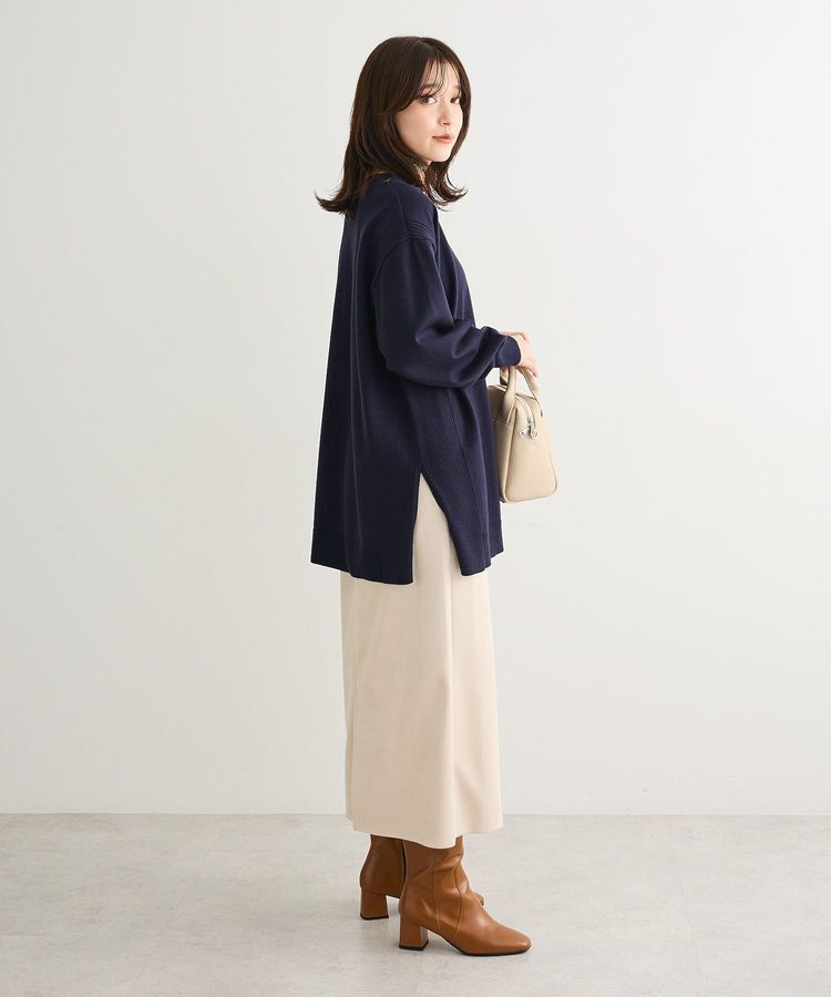 Green Parks「もちやわサイドリブニットチュニック」|ニット・セーター|