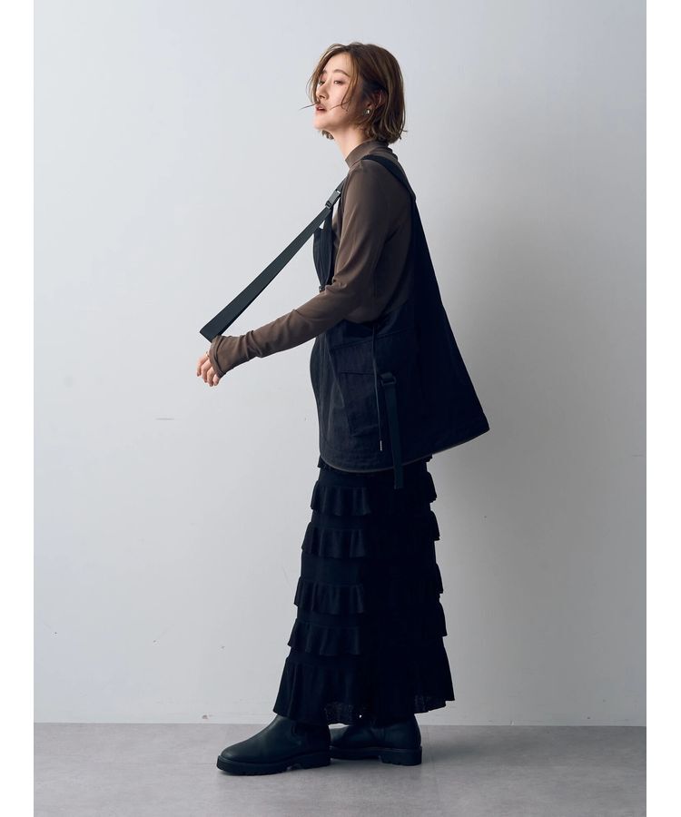 YECCA VECCA「ティアードフリルラメニットスカート」|スカート|