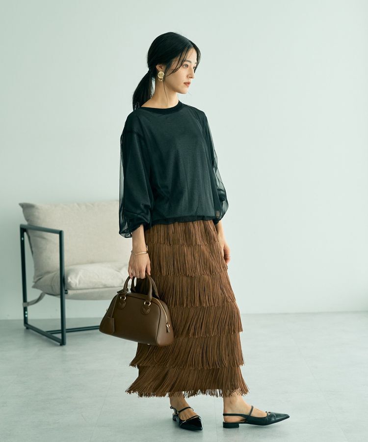 Editt by YECCA VECCA「フリンジロングスカート」|スカート|