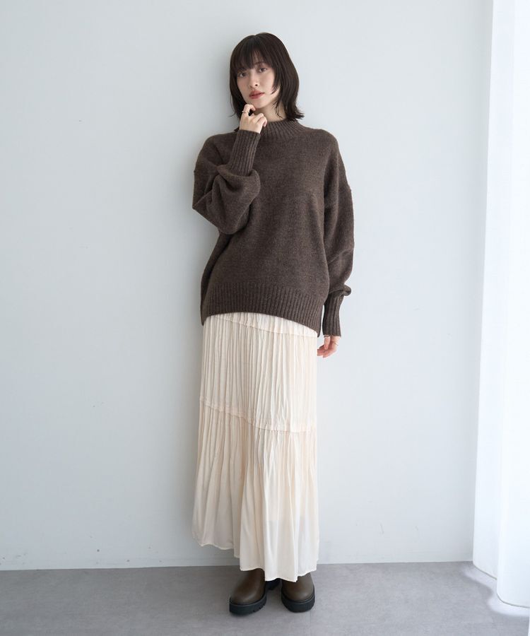 YECCA VECCA「ランダムプリーツサテンマーメイドスカート」|スカート|Ivory