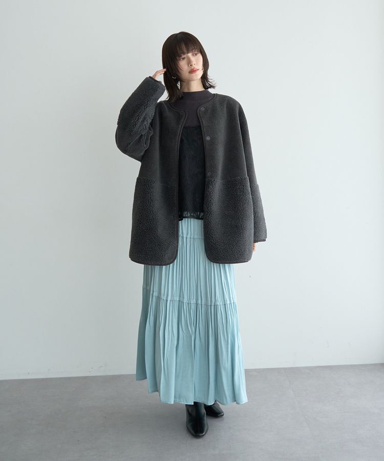 YECCA VECCA「ランダムプリーツサテンマーメイドスカート」|スカート|