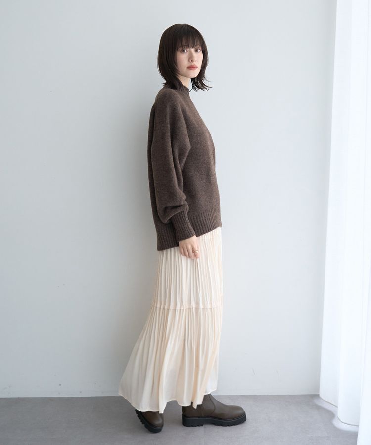 YECCA VECCA「ランダムプリーツサテンマーメイドスカート」|スカート|