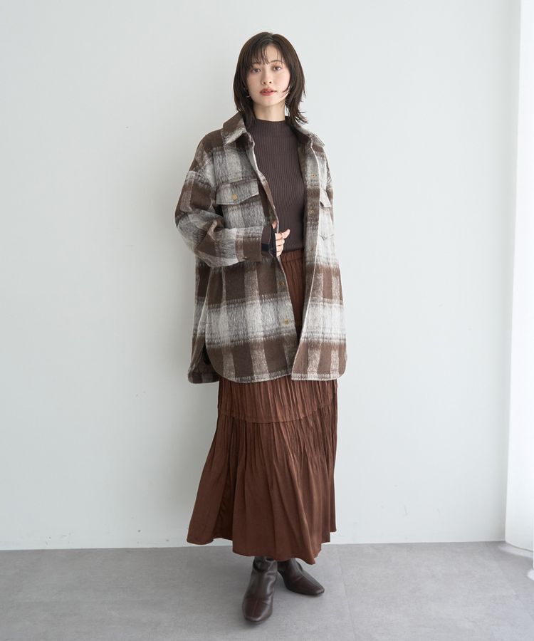 YECCA VECCA「ランダムプリーツサテンマーメイドスカート」|スカート|