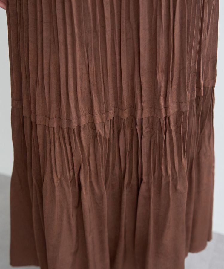 YECCA VECCA「ランダムプリーツサテンマーメイドスカート」|スカート|