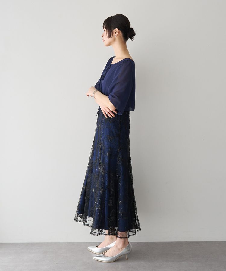 YECCA VECCA「【2点SET】フラワー柄スパンコール刺繍ドレス」|ワンピース|