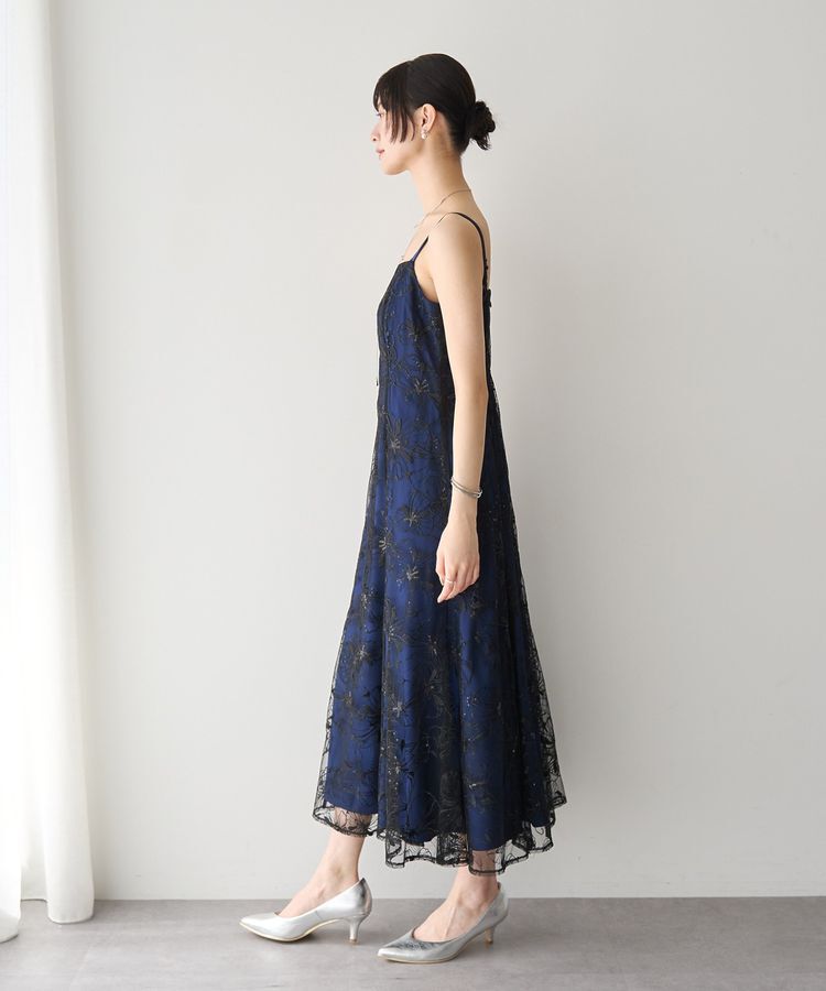 YECCA VECCA「【2点SET】フラワー柄スパンコール刺繍ドレス」|ワンピース|