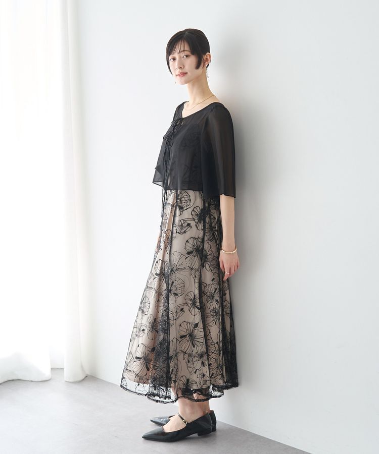 YECCA VECCA「【2点SET】フラワー柄スパンコール刺繍ドレス」|ワンピース|