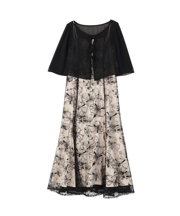 YECCA VECCA「【2点SET】フラワー柄スパンコール刺繍ドレス」|ワンピース|