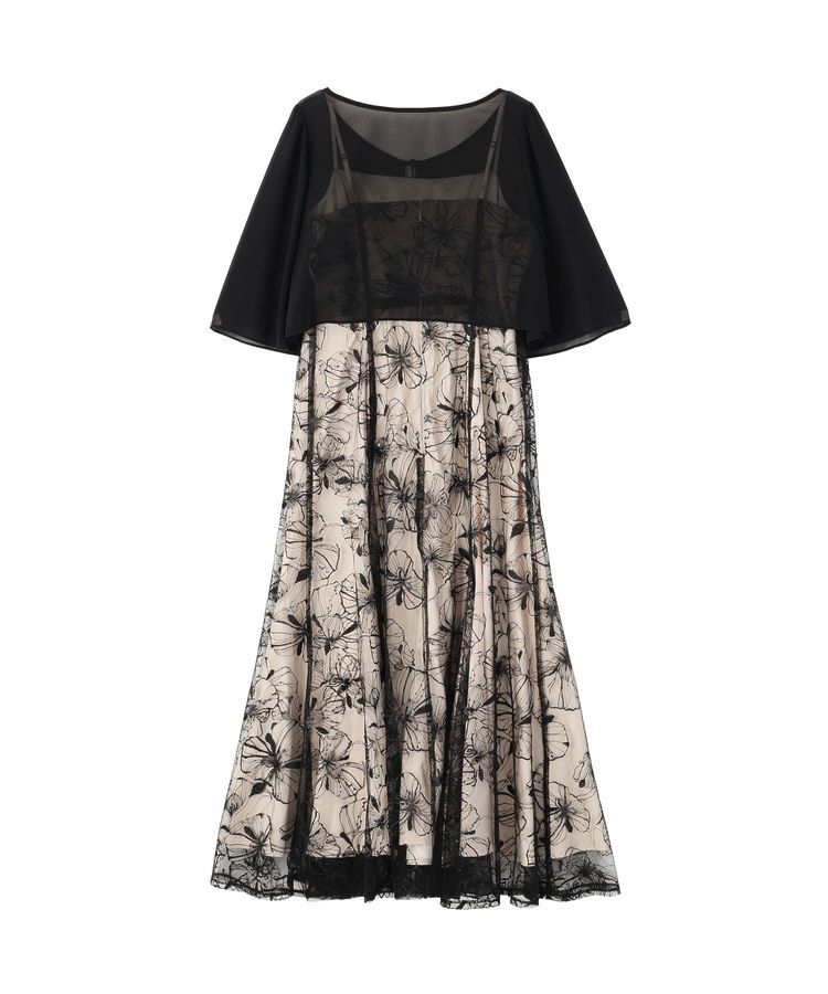 YECCA VECCA「【2点SET】フラワー柄スパンコール刺繍ドレス」|ワンピース|