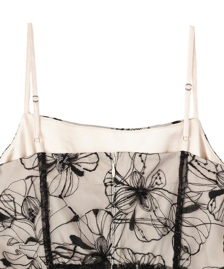 YECCA VECCA「【2点SET】フラワー柄スパンコール刺繍ドレス」|ワンピース|