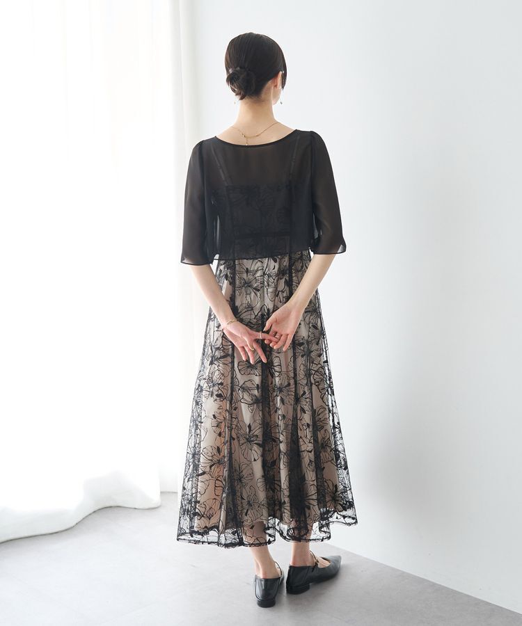 YECCA VECCA「【2点SET】フラワー柄スパンコール刺繍ドレス」|ワンピース|