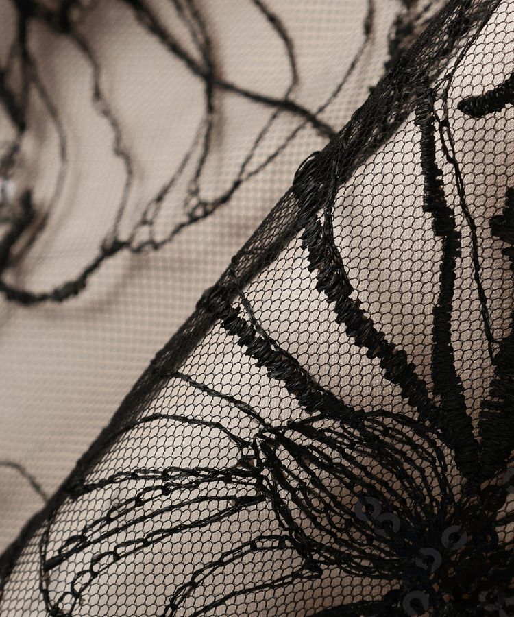 YECCA VECCA「【2点SET】フラワー柄スパンコール刺繍ドレス」|ワンピース|