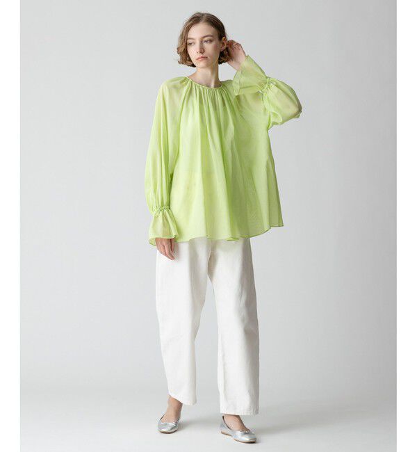 allureville「シアーオーガンギャザーブラウス」|シャツ・ブラウス|