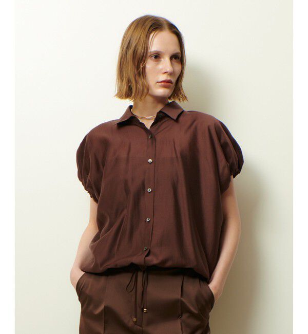allureville「シアードロストブラウス」|シャツ・ブラウス|ブラウン