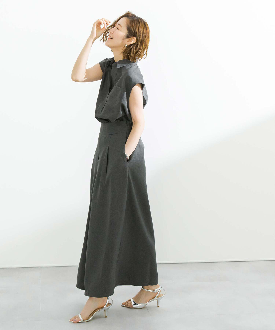 ur's「リネンライクフレンチスリーブスキッパーブラウス」|シャツ・ブラウス|