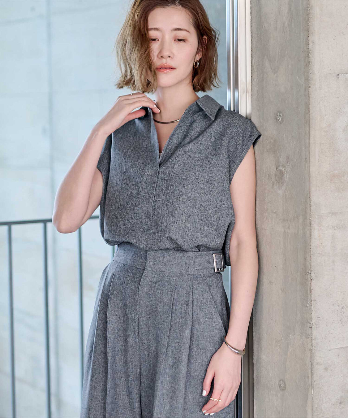 ur's「リネンライクフレンチスリーブスキッパーブラウス」|シャツ・ブラウス|