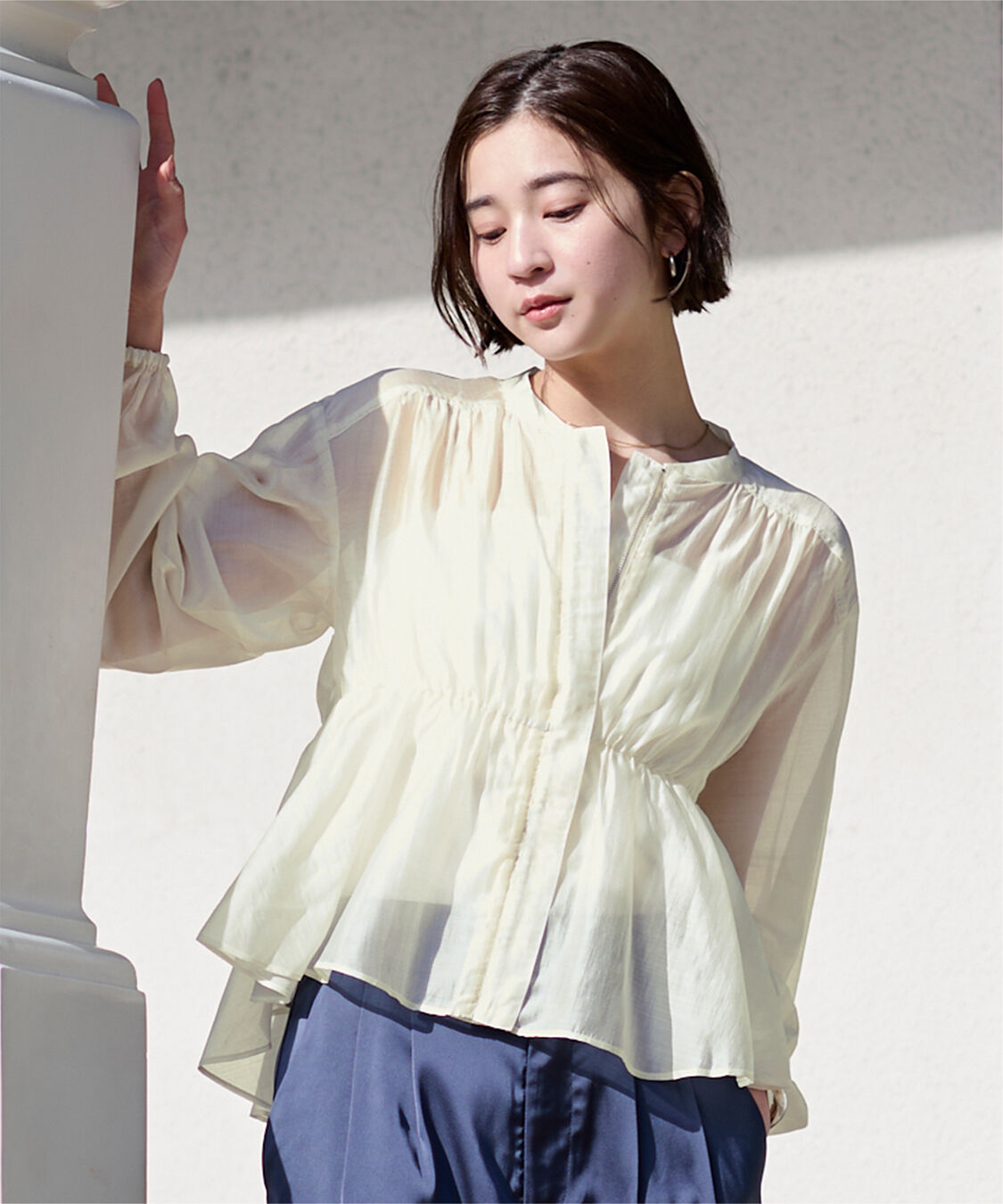 ur's「ウエストドロストシアーブルゾン」|ブルゾン・スタジャン|アイボリー