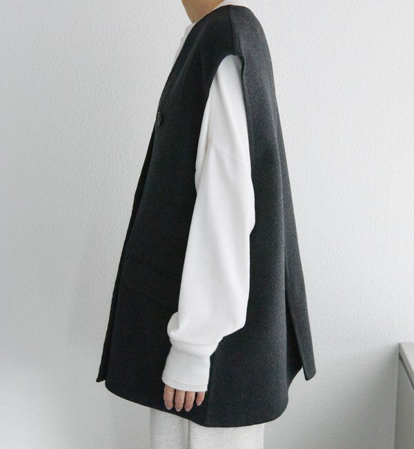  「ハンドメイド風ウール混ジレベスト」|ダウンベスト・ベスト|