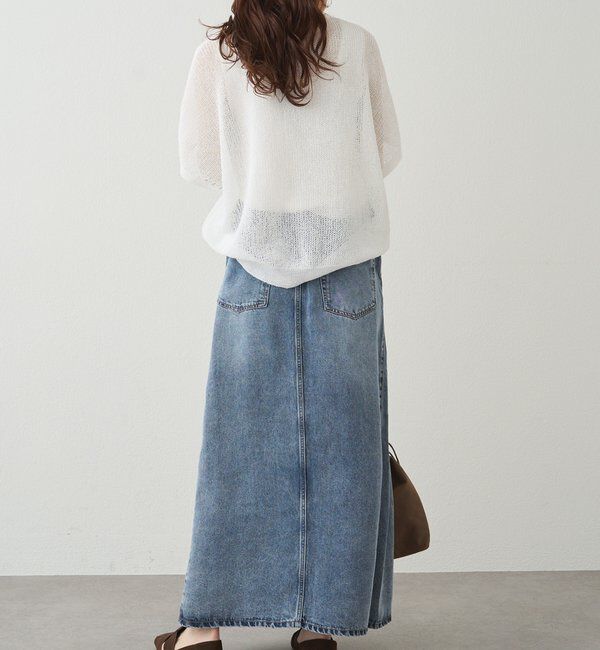  「アイレットデザインテープヤーンハーフスリーブニット」|ニット・セーター|