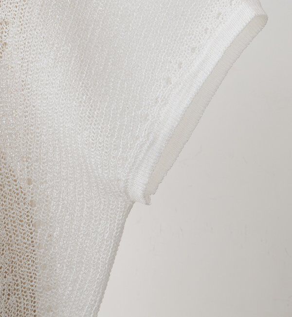  「アイレットデザインテープヤーンハーフスリーブニット」|ニット・セーター|