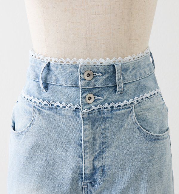  「【SMサイズ展開あり】ウエストレースフレアデニム」|その他|