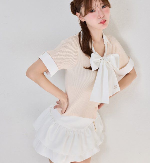  「チャーム付きティアードミニスカパン」|スカート|