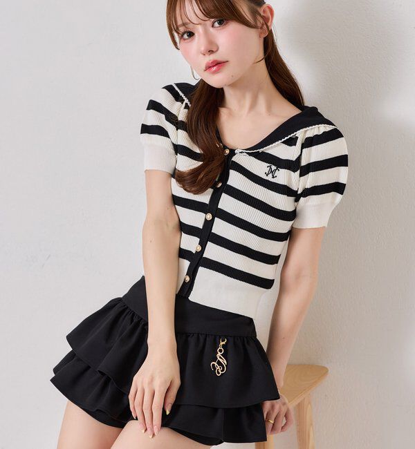  「チャーム付きティアードミニスカパン」|スカート|