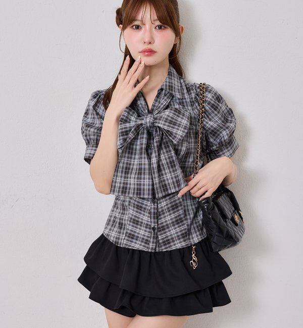  「チャーム付きティアードミニスカパン」|スカート|