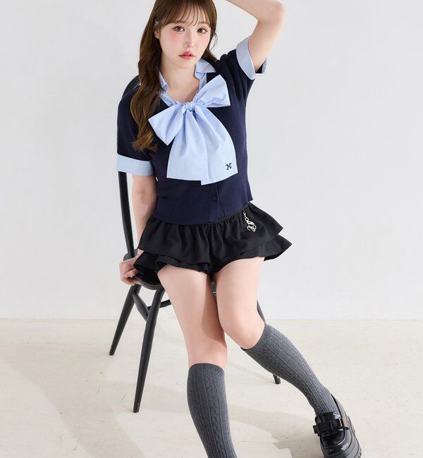  「チャーム付きティアードミニスカパン」|スカート|