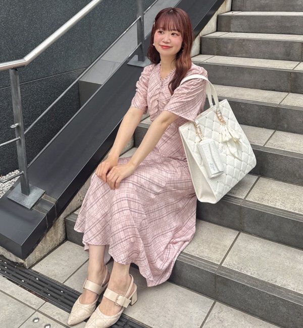  「【LouLoumei】キルティングビジューリボンチャームキャリーオントート」|ショルダー・メッセンジャー|