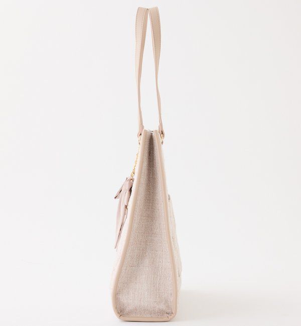  「【LouLoumei】キルティングビジューリボンチャームキャリーオントート」|ショルダー・メッセンジャー|