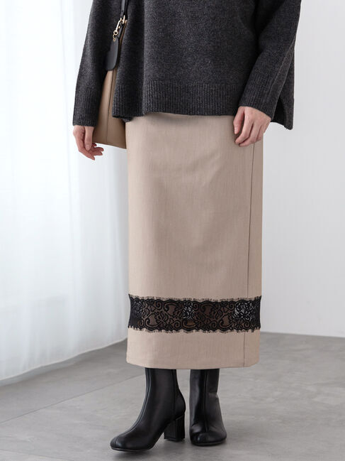 Te chichi TERRASSE「レース切替スカート」|スカート|