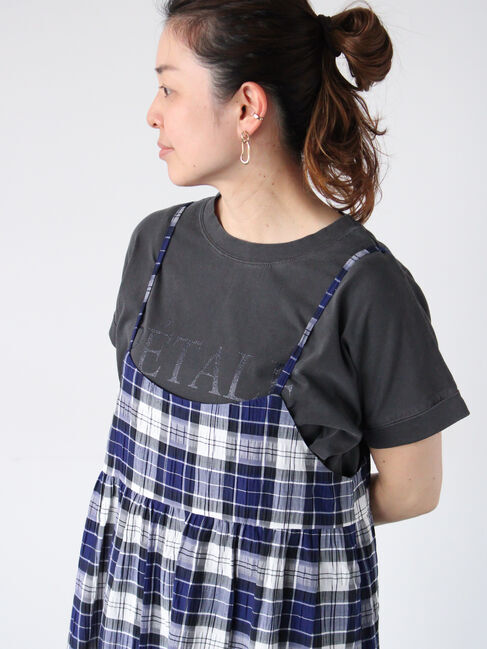 Lugnoncure「ピグメント加工グリッタープリントTシャツ」|Tシャツ・カットソー|チャコールグレー