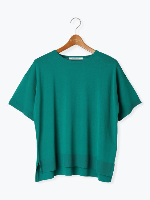 Lugnoncure「【接触冷感】無地/ボーダー半袖ニット」|ニット・セーター|