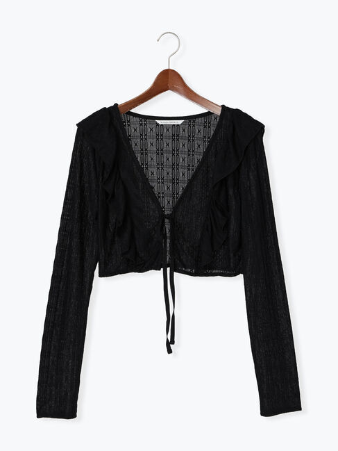 Te chichi TERRASSE「カットレースボレロカーディガン」|カーディガン|ブラック