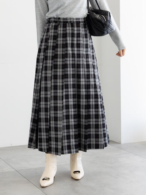Te chichi「チェックアソートロングプリーツスカート」|スカート|