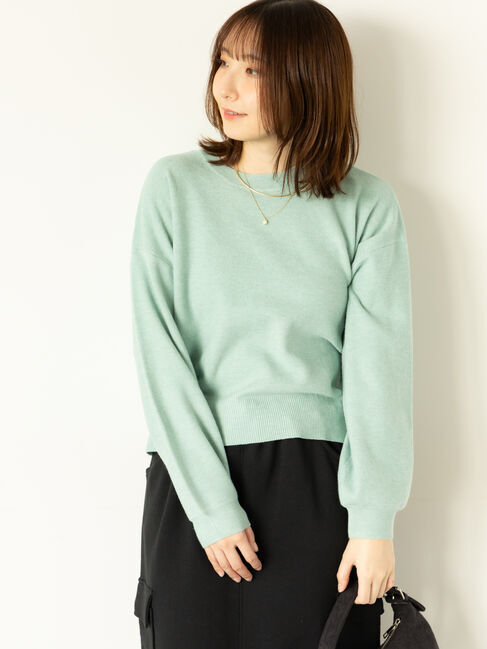 Te chichi TERRASSE「もちもちミラノリブクロップドクルーネックニット」|ニット・セーター|ミント