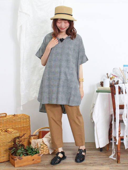 Samansa Mos2「【Lサイズ WEB限定】【クールコットン】柄アソートテーパードパンツ」|その他|