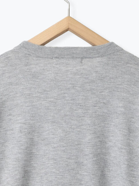 Samansa Mos2 blue「◎袖ロゴニットプルオーバー」|ニット・セーター|