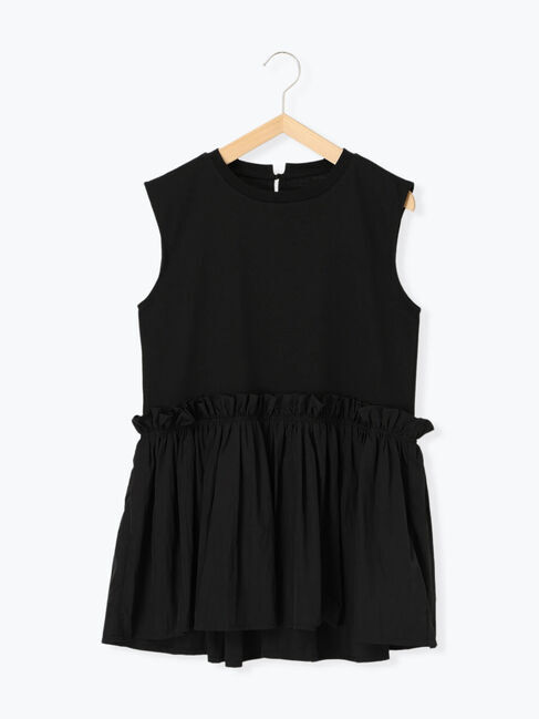 Samansa Mos2 blue「◎【接触冷感】ドッキングノースリーブプルオーバー」|Tシャツ・カットソー|