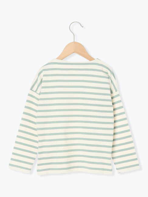 Samansa Mos2 Lagom「ハリネズミ刺繍ボーダーカットソー」|Tシャツ・カットソー|