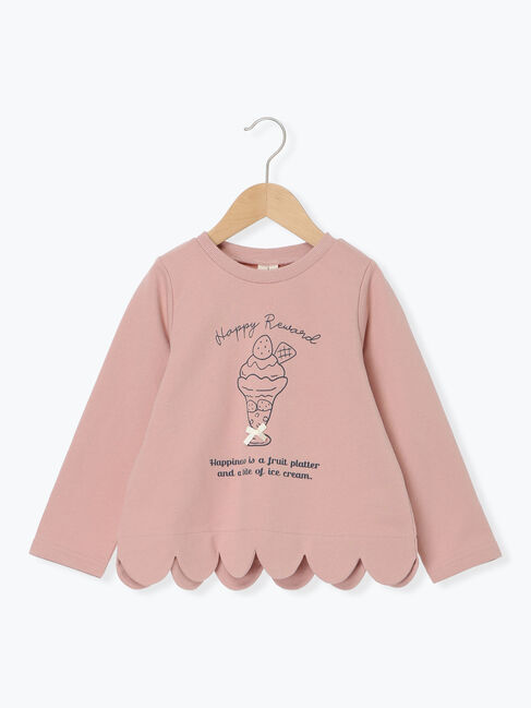 Samansa Mos2 Lagom「◎パフェプリント裾スカラップロンT」|Tシャツ・カットソー|