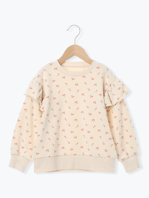 Samansa Mos2 Lagom「チェリー柄肩フリルトレーナー」|Tシャツ・カットソー|キナリ