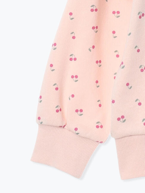 Samansa Mos2 Lagom「チェリー柄肩フリルトレーナー」|Tシャツ・カットソー|